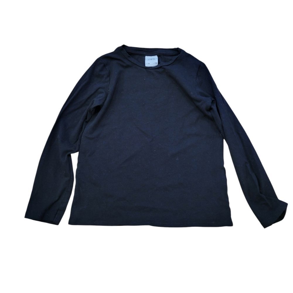 Zara Girls Black Long Sleeve T-Shirt Size 6